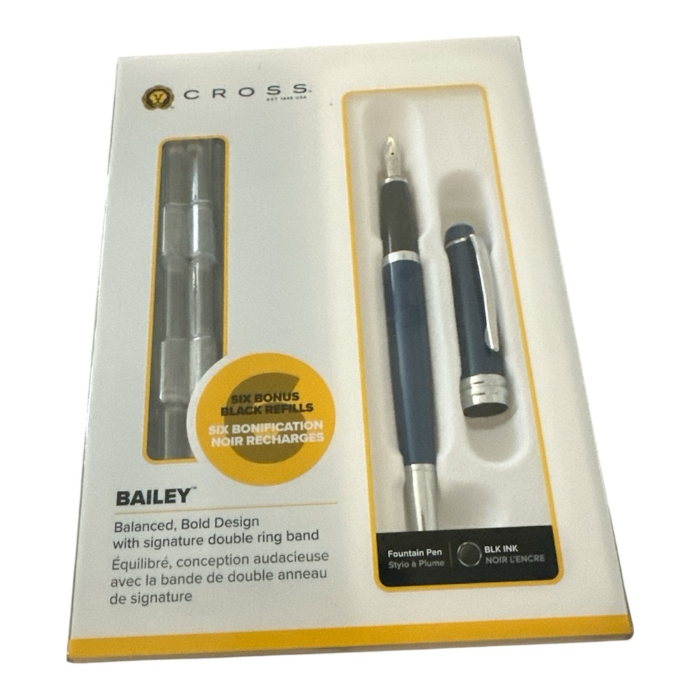 NWT Cross Bailey Blue Fountain Pen Set - Picture 4 of 5